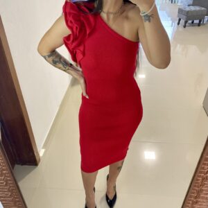 Vestido de alça única floral