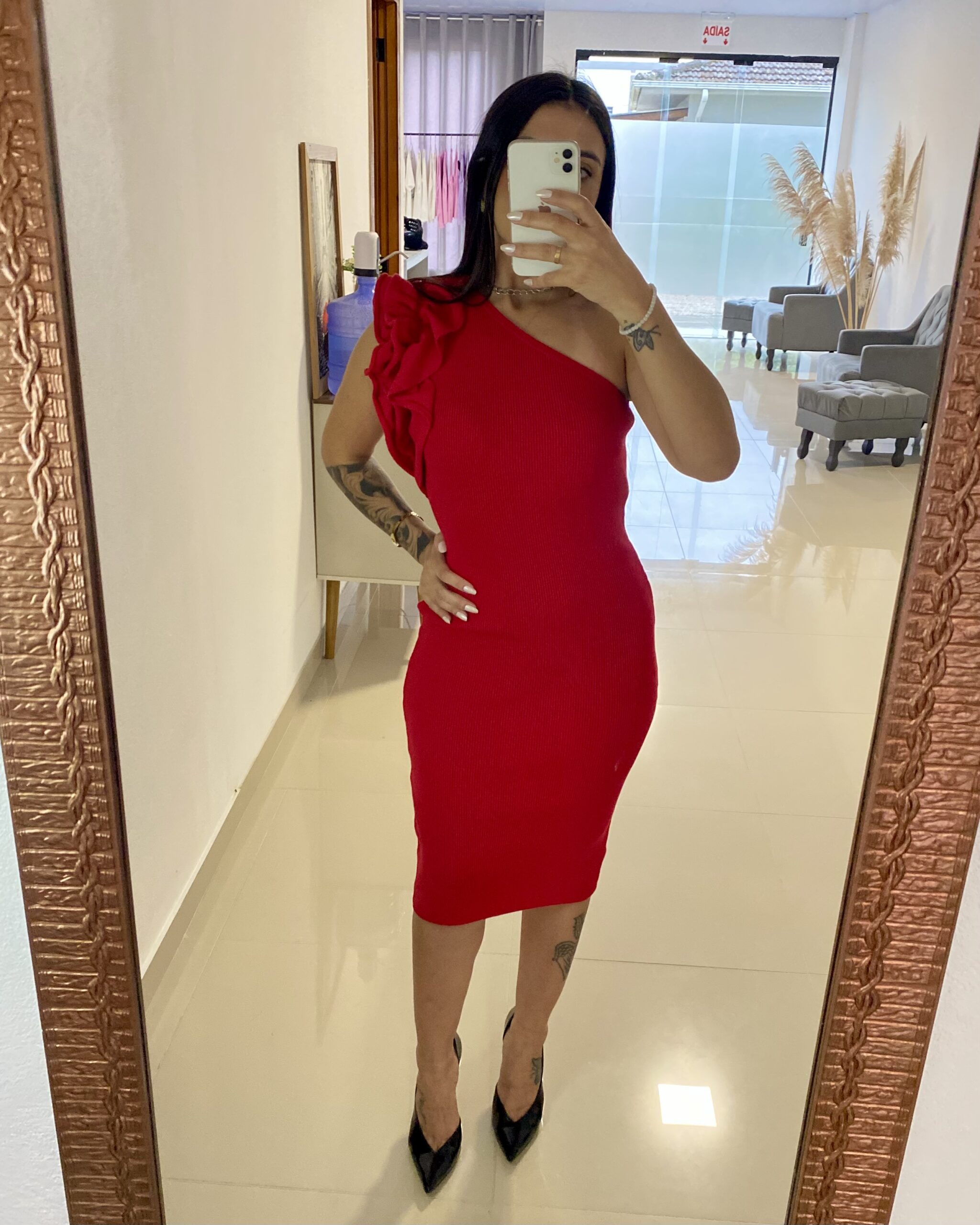 Vestido de alça única floral - Imagem 2