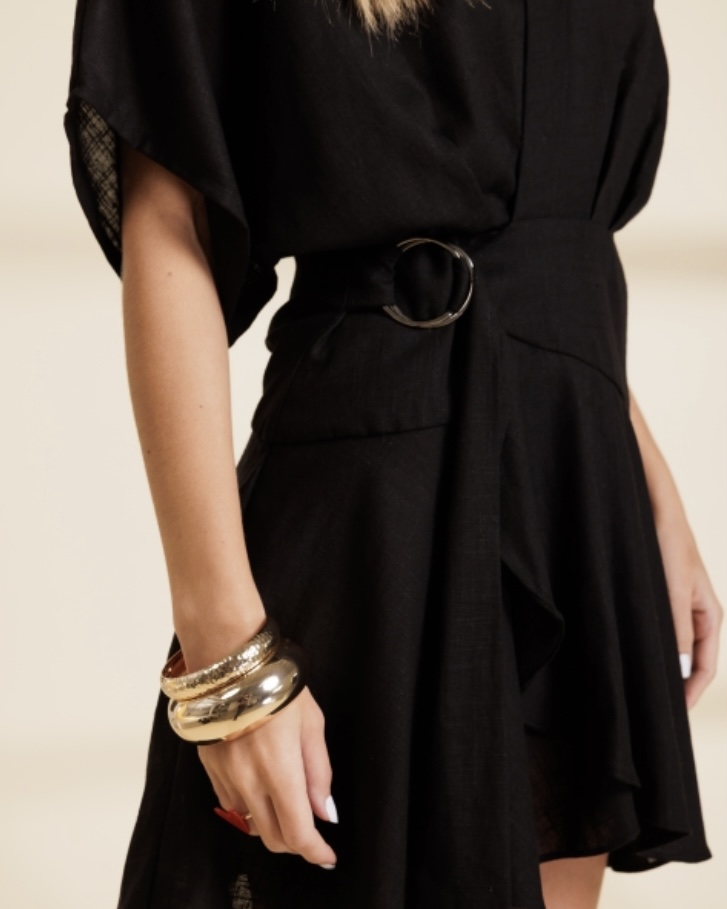 Vestido meia lua linho - Imagem 3